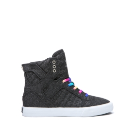 Supra SKYTOP Høye Sneakers Barn Svart/Hvite | NO-91579